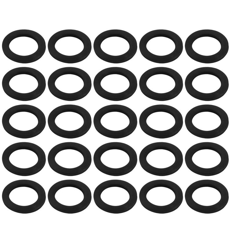 يو إكس سيل غسالات مسطحة مطاطية من uxcell 12 مم OD 8 مم معرف 1 مم سمك لخرطوم مياه الصنبور، عبوة من 25 قطعة - Image 1